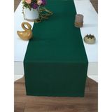 Tropik Home Yeşil Renkli Amerikan Servis Pamuklu Dikdörtgen Masa Sunum Runner 40x140 cm - 40 x 140 cm