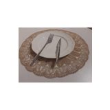 Tropik Home Yuvarlak Amerikan Servis Supla-bej Renk Nakışlı Tekli Supla, 32x50 Cm Çeyizlik Supla Venezia
