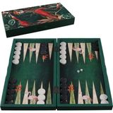 Tropikal Flamingo Desenli Tavla Seti ( 44X44 cm – Plastik Taşlı )