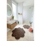 Tropikal Home Bubble Papatya Banyo Paspası 2'li Set Pofuduk Yumuşak Peluş Kaymaz Taban Dekoratif Banyo Halısı - Antrasit