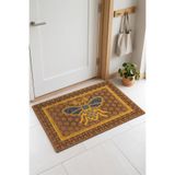 Tropikal Home Kapı Önü Paspası, Kaymaz Taban, Dekoratif Arı Deseni, 45x70 cm