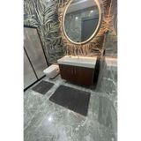 Tropikal Home Modern Bubble Yıkanabilir Kaymaz Peluş Banyo Paspası 2'li Klozet Takımı, Antrasit, 60x100 ve 50x60 cm