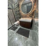 tropikal home Modern Bubble Yıkanabilir Kaymaz Peluş Banyo Paspası Halısı 2'li Klozet Takımı 60x100 ve 50x60
