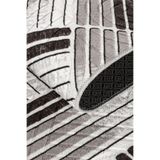 Tropikal Home Modern Desenli Kaymaz Taban Elit Şık Dört Mevsim Yıkanabilir Halı Yolluk, gri 200 x 290, th11095gri200x290