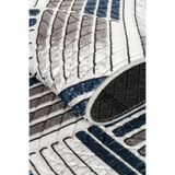 Tropikal Home Modern Desenli Kaymaz Taban Elit Şık Dört Mevsim Yıkanabilir Halı Yolluk, mavi 80 x 150