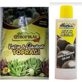 Tropikal Kaktüs Sukulent Toprağı 2,5 Lt ve Bitki Besini 225 ml Kaktüs Toprağı ve Bitki Besini - 1