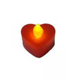 Tropikal Kalp Kırmızı Led Tealight Mum 1 Adet