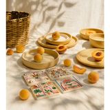 Tropikal Kaplan ve Palmiye Desenli Doğal Taş Bardak Altlığı 4’lü Set, Sunumluk Masa Dekoru - 10 x 10 cm
