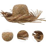 Tropikal Parti Naturel Hasır Hawaii Şapkası 13X36 cm - Lisinya - 001-Renkli
