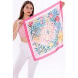 Tropikal Rüya Model Fular Bandana Şal Estascarf 70X70 cm - Çok Renkli