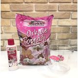 Tropikal Şeffaf Beyaz Orkide Saksısı (14X13 Cm) Orkide Toprağı (3 Lt.) ve Orkide Için Özel Besin Seti