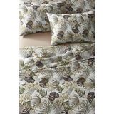 Tropikal Tek Kişilik Nevresim Takımı 160x220 cm Pamuk Polyester Karışımı Krem Bej