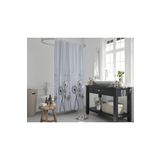 Tropikhome Duş Perdesi Çift Kanat 2x120x200cm Karahindiba Desenli Banyo Perdesi 16 Adet C Halka Hediyeli
