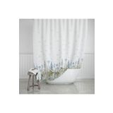 Tropikhome Duş Perdesi Çift Kanat 2x120x200cm Kır Desenli Banyo Perdesi 16 Adet C Halka Hediyeli