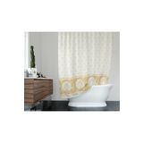 Tropikhome Duş Perdesi Çift Kanat 2x120x200cm Midye Desenli Banyo Perdesi 16 Adet C Halka Hediyeli