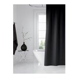 Tropikhome Duş Perdesi Çift Kanat 2x120x200cm Siyah Renk Banyo Perdesi 16 Adet C Halka Hediyeli