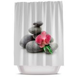 Tropikhome Duş Perdesi Su Geçirmez 180x200 Banyo Perdesi Taş Desen Banyo Duş Perdesi, Küflenmez Duş Perdeleri Yüksek Kaliteli Küvet Perdesi-12 C Halka Hediyeli Duş Perde-Banyo ve Duş Aksesuarları Banyo Perde Set