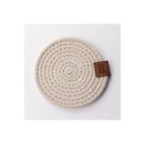 Tropikhome Hasır Bardak Altlığı Tekli 12 Cm Dekoratif Fincan, Bardak, Kupa, Mum Altlığı Krem