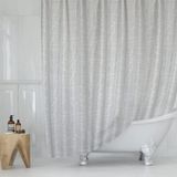 Tropikhome Mermer Desen Banyo Perdesi - Beyaz Çizgili Duş Perdesi, 180x200 cm Tek Kanat Banyo Duş Perdesi - Lüx Küvet Perdesi - Su Geçirmez Kumaş Perde