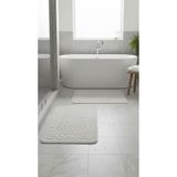 Tropikhome Netha Kaymaz Taban 2lı Pamuklu Banyo Paspası Yıkanabilir 60x100 50x60cm Banyo Halısı Ekru