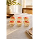 Trouvaille 6’lı Şeffaf Cam Magnolia Kasesi Tatlı Sunum Kasesi Puding Dondurma Meze Kasesi