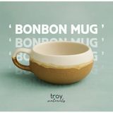 Troy Naturals Seramik Bonbon Fincan - Beyaz - Kahverengi