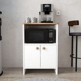 Troya Kahve Köşesi Çok Amaçlı Dolap İskandinav Tasarım 82 cm Yükseklik 56 cm Genişlik Beyaz - 00 Beyaz