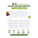 troykar 6'lı 500 ml Eko Sızdırmaz Kapaklı Saklama Kabı Mikrodalga & Derin Dondurucu Buzluk Düzenleyici