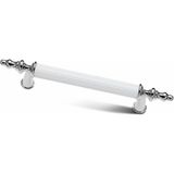 TRS Mobaks Trs Alüminyum Asos Boru Kulp Lüks Modern Dolap Mutfak Çekmece Vestiyer Kulp - 96 mm - Beyaz - Krom