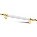 TRS Mobaks Trs Alüminyum Asos Boru Kulp Lüks Modern Dolap Mutfak Çekmece Vestiyer Kulp - Altın - Beyaz - 224 mm