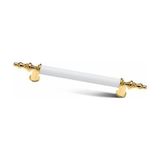 TRS Mobaks Trs Alüminyum Asos Boru Kulp Lüks Modern Dolap Mutfak Çekmece Vestiyer Kulp - Altın - Beyaz - 320 mm