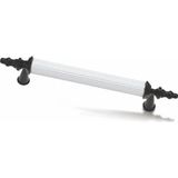 TRS Mobaks Trs Alüminyum Asos Boru Kulp Lüks Modern Dolap Mutfak Çekmece Vestiyer Kulp - Beyaz - Siyah - 128 mm