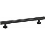 TRS Mobaks Trs Lüks Alüminyum Metal 507 Ovamalı Tırtıklı Kulp Mat Siyah Dolap Mutfak Çekmece Vestiyer Kulp - 96 mm