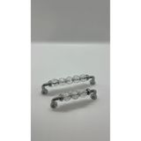 TRS MOBAKS Trs Polimer Şeffaf Kristal Boncuk Krom Kulp 96 Mm Dolap Mutfak Çekmece Vestiyer Kulp