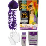 Trucare Truecolor Mor Saç Boyası Seti Saç Açıcı ve Eldivenli