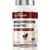 True Health Truehealth Mushroom Quatro – 4’lü Mantar Kompleksi (Cordyceps, Lion’s Mane, Reishi, Chaga) – 60 Vegan Kapsül