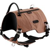 True Love Cordura Kahverengi Kumaşlı Cepli Köpek Göğüs Tasması - Standart