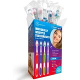 Trueocity Diş Fırçaları Toplu Bireysel Sarılmış - 55 Paket, Toplu Diş Fırçası, Yumuşak Diş Fırçası Toplu, Bireysel Diş Fırçaları, Yetişkinler ve Çocuklar İçin Çok Renkli Diş Fırçaları Paketi, Çoklu Paket Diş