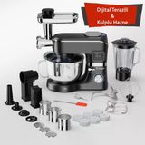 Trumio Sm1503bmlf 6.2 L, Çok İşlevli Kıyma Çekme Hamur Mayalama Blender Makinesi (Dijital Terazili-Gri)