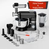 Trumio Sm1503bmlf 6.2 L, Çok İşlevli Kıyma Çekme Hamur Mayalama Blender Makinesi (Dijital Terazili-Siyah)