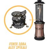 Trungo LPG Fener Soba Alev Spirali - Dış Mekan Gazlı Fener Isıtıcı İç Alev Yönlendirici Helezon Parçası - Gri