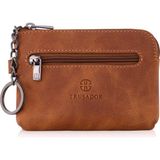 Trusador Milano Taba Fermuarlı Mini Boy Kese Cüzdan Unisex Hakiki Deri Rfid Korumalı Erkek Kadın Anahtarlık Kartlık Bozuk Paralık Cüzdan Hediye - Taba - Taba