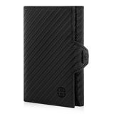 TRUSADOR Toscana Karbon Kartlık Deri Cüzdan Unisex Rfid Korumalı Erkek Kadın Mini Carbon Hediye