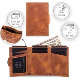 Trusador Toscana Taba Bozuk Paralık Cepli Unisex Deri Rfid Korumalı Erkek Kadın Mini Cüzdan Hediye