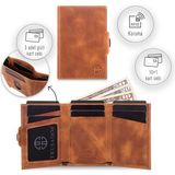 Trusador Toscana Taba Kartlık Deri Cüzdan Unisex Rfid Korumalı Erkek Kadın Mini Hediye