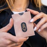 Trusador Valencia Pembe Bozuk Paralık Cepli Unisex Hakiki Deri Rfid Korumalı Erkek Kadın Mini Cüzdan Hediye