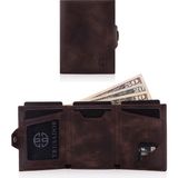 Trusador Verona Kahverengi Kartlık Unisex Hakiki Deri Rfid Korumalı Minimalist Erkek Kadın Mini Cüzdan Hediyelik - 00Kahverengi