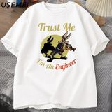 Trust Me I'm An Engineer Engineering T-Shirt Casual Cotton Short Sleeve Graphic T Shirts Men' - Beyaz - XL