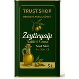 Trust Shop Naturel Sızma Zeytinyağı 5 L Teneke – Soğuk Sıkım, Düşük Asit (%0.3) - 5 lt