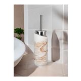 Trust Stone 2 Parça Mermer Bej Desenli Beton Tuvalet Fırçası Metal Wc Fırçalığı
